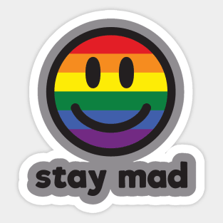 Stay Mad Queer Gay Pride Smiley Face Sticker